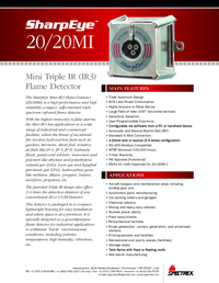Thumbnail of document Product data sheet 20 20mi mini triple ir ir3 flame detector spectrex en us 584486 14487